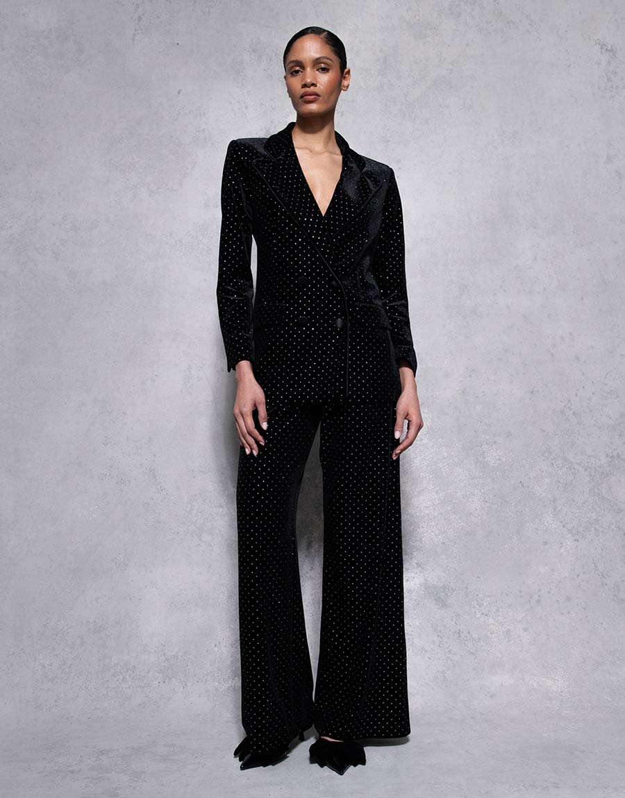 Henley Velvet Trouser - Crystal Black - SALE