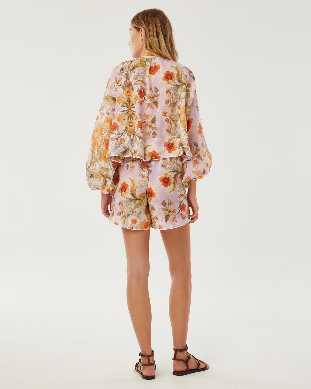 Bizzy Rami Shorts - Sun Fire Garden - Lilac