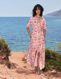 Posie Cotton Maxi Dress - Summer Sun Red
