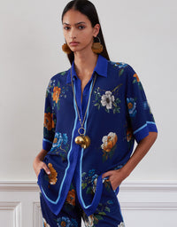 Akari Crepe Top - Magical Blossom Navy