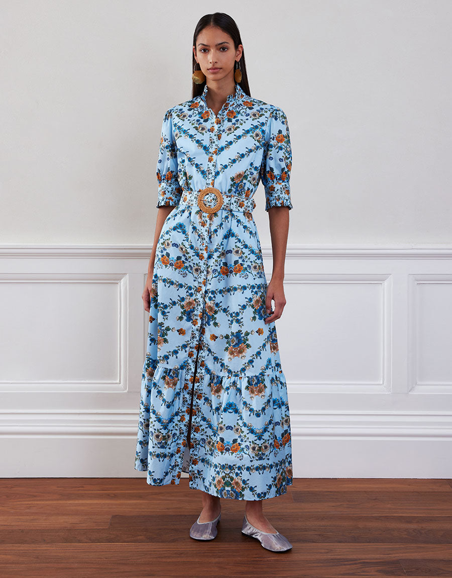 Marni Cotton Maxi Dress - Magical Blossom Blue