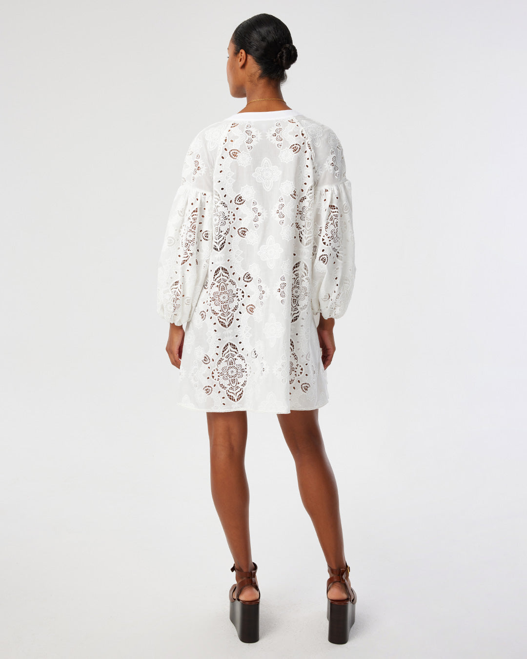 Harlow Lace Mini Dress - White